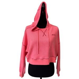 NEW BENCH Tea Rose French Terry Cropped Pullover Hoodie Size S